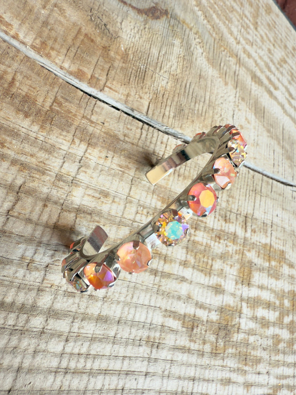 Kenna Peach Crystal Cuff Bracelet