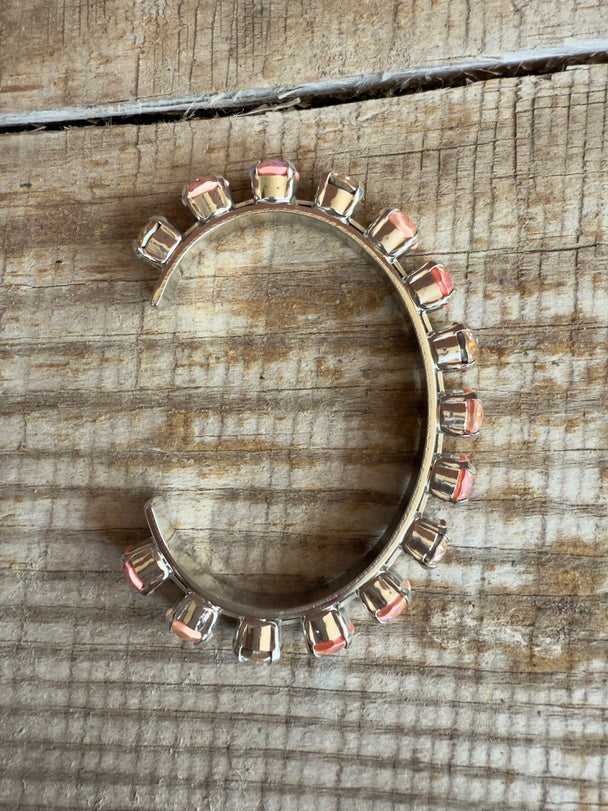 Kenna Peach Crystal Cuff Bracelet