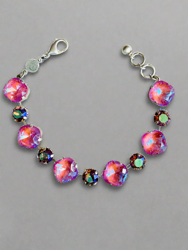 Sadie Pink Crystal Tennis Bracelet