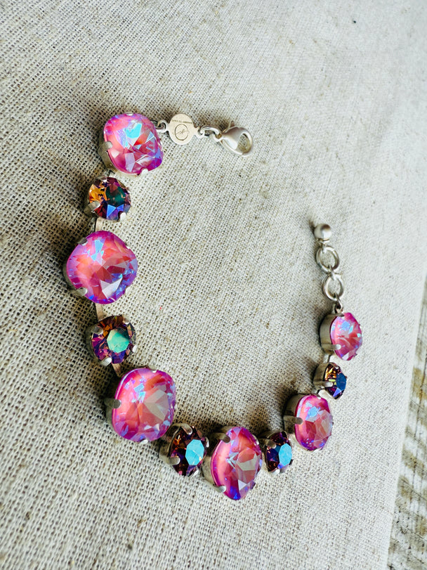 Sadie Pink Crystal Tennis Bracelet