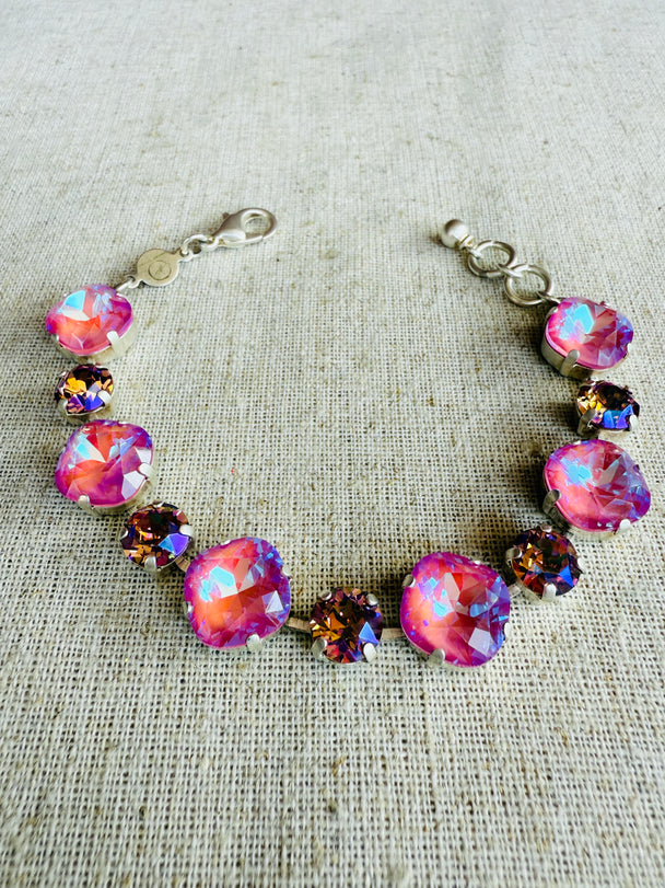 Sadie Pink Crystal Tennis Bracelet