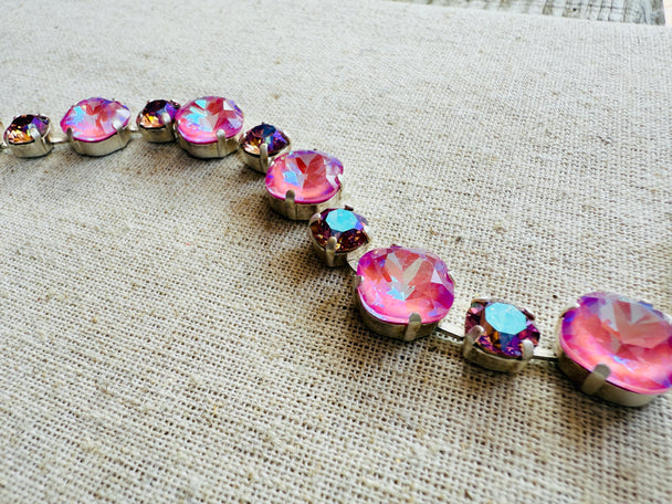 Sadie Pink Crystal Tennis Bracelet