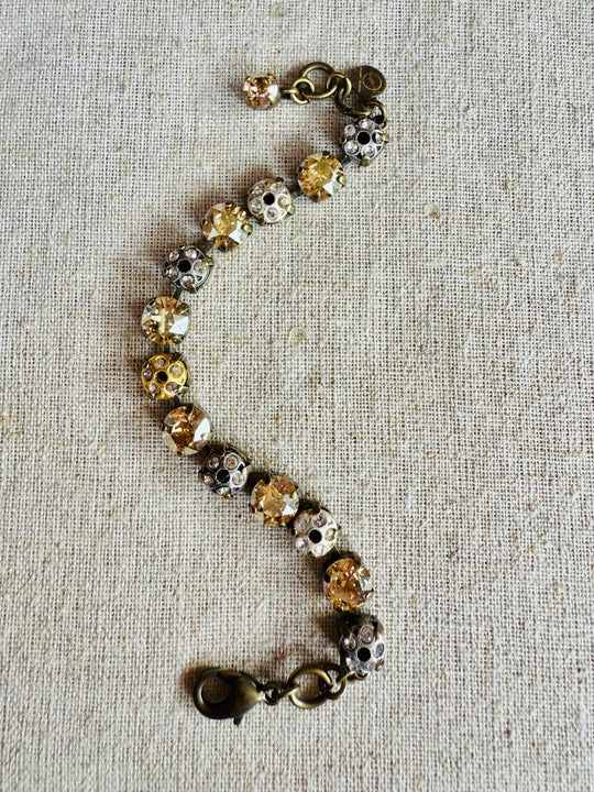 Anita Gold and Silver Crystal Tennis Bracelet