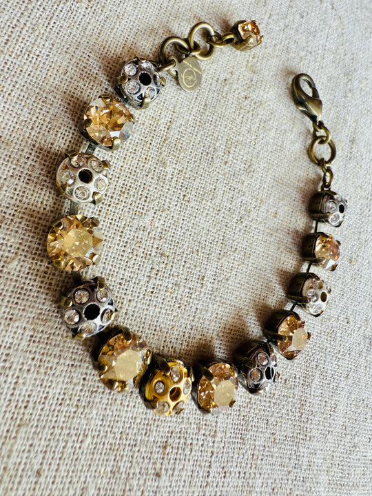 Anita Gold and Silver Crystal Tennis Bracelet