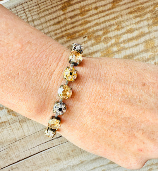 Anita Gold and Silver Crystal Tennis Bracelet