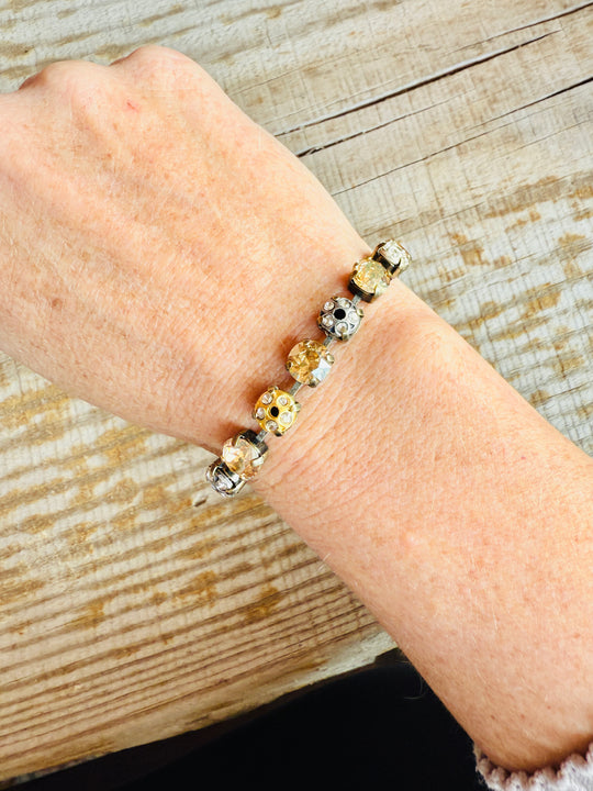 Anita Gold and Silver Crystal Tennis Bracelet