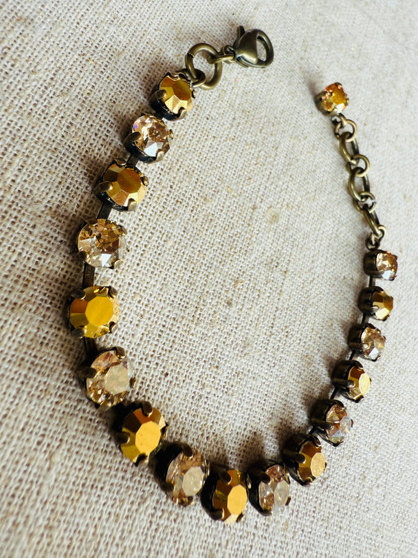 Stacy Neutral Crystal Tennis Bracelet