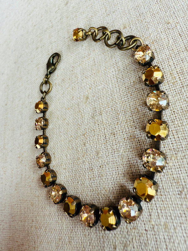 Stacy Neutral Crystal Tennis Bracelet