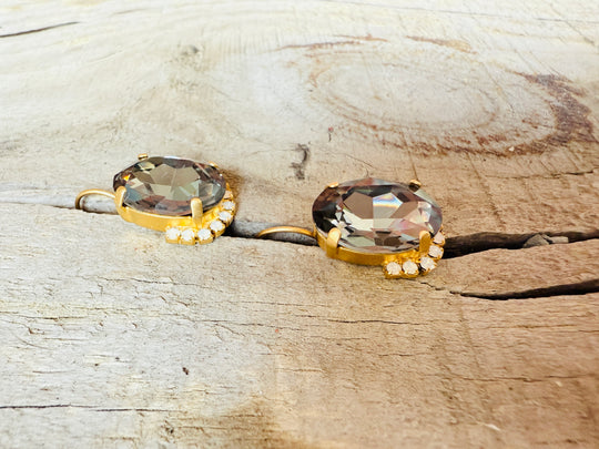 Patsy Dangle Graphite Crystal Earrings