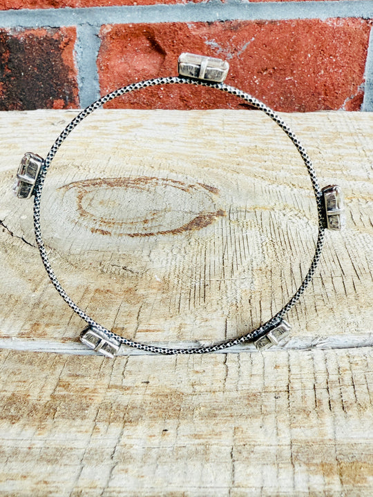 Alexandria Petite Silver Bangle Bracelet