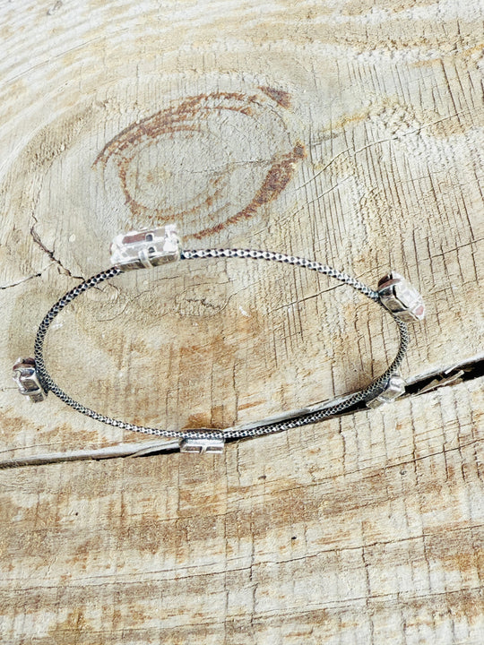 Alexandria Petite Silver Bangle Bracelet