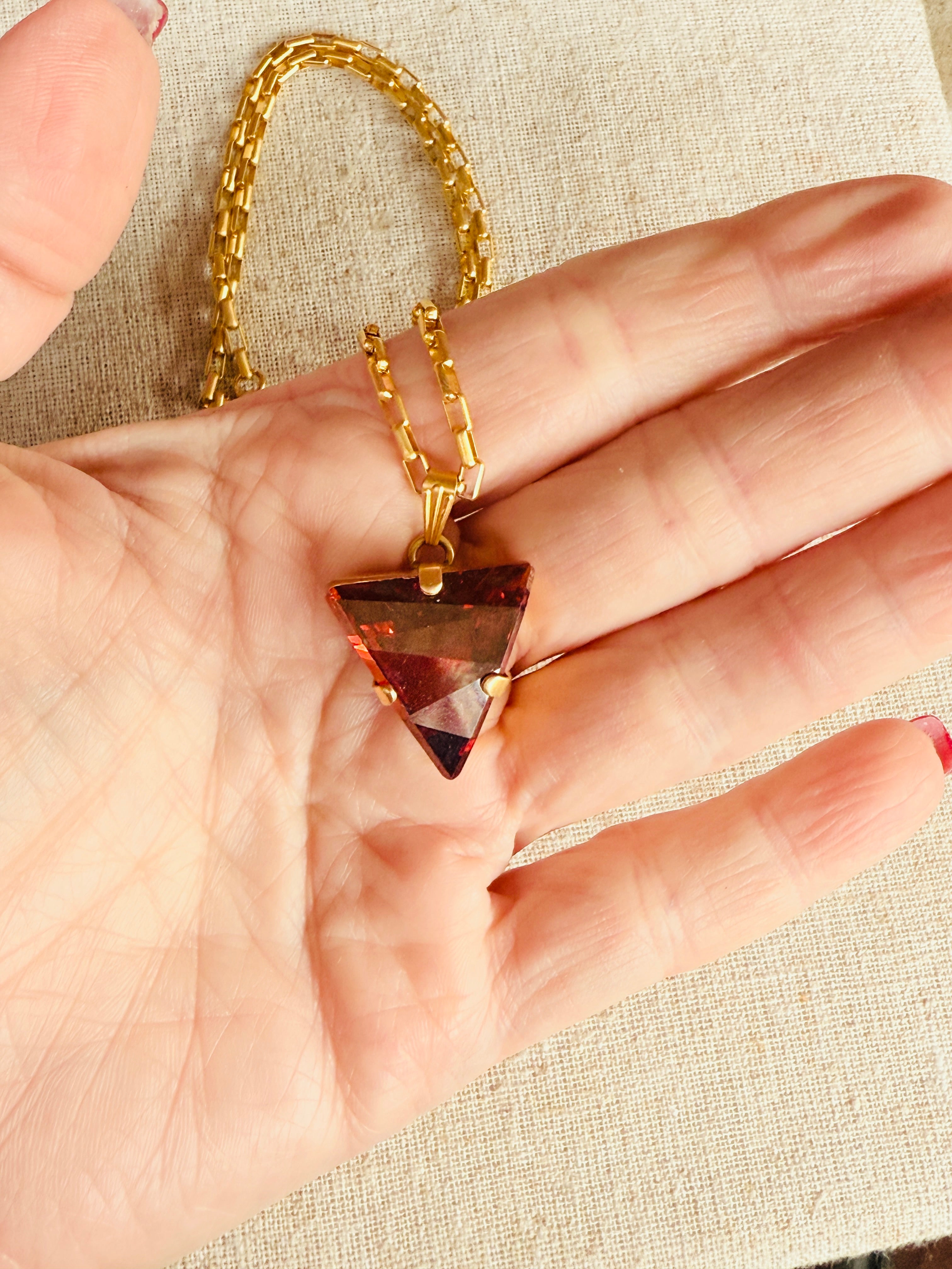 Riley Triangle Crystal Necklace - Shabby To Chic Jewelry