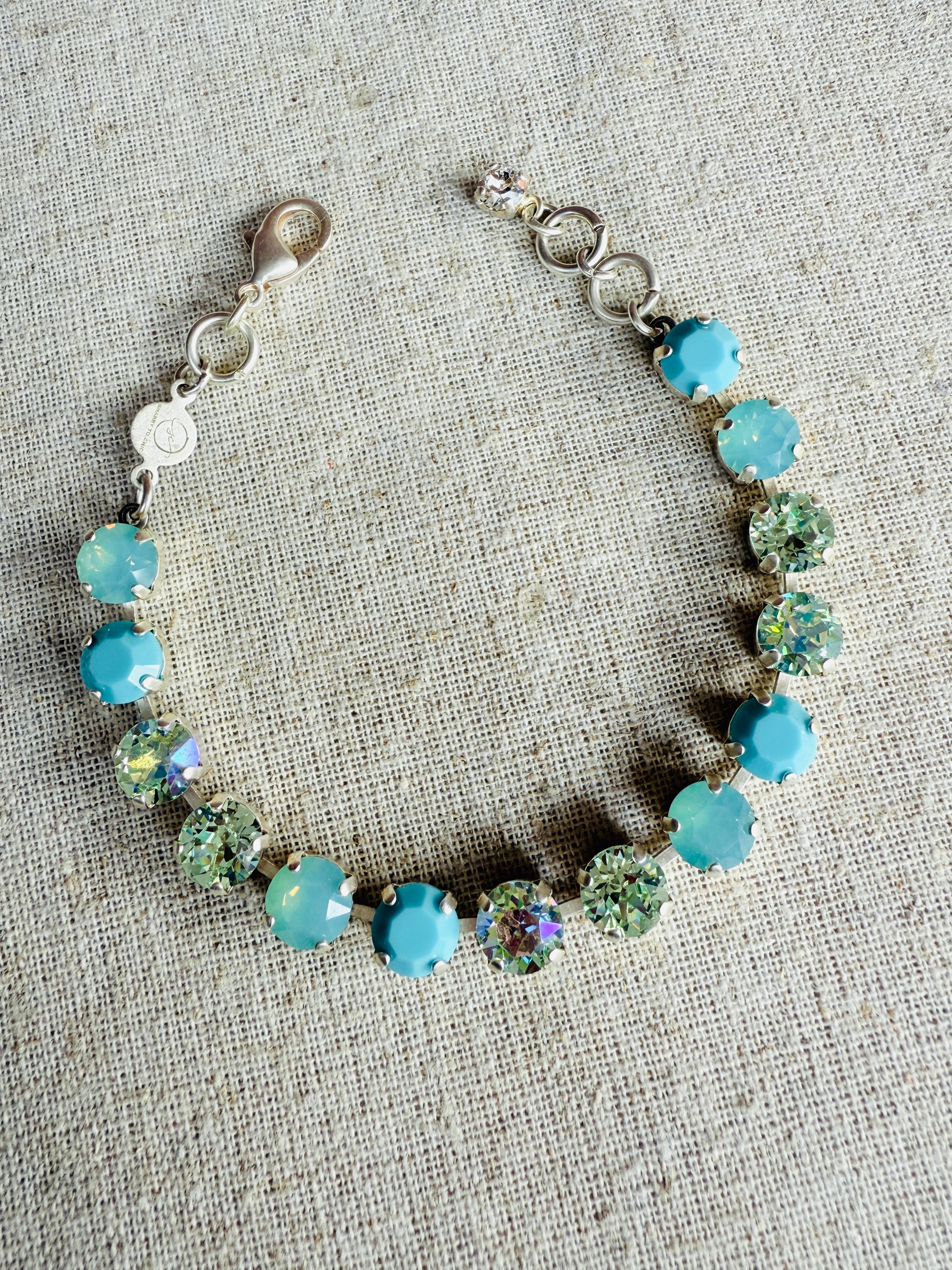 Gemma Turquoise Australian Crystal Tennis Bracelet - Shabby To Chic Jewelry
