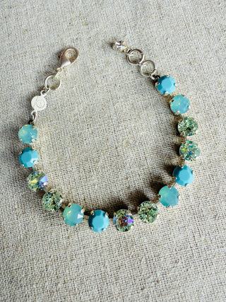 Gemma Turquoise Australian Crystal Tennis Bracelet - Shabby To Chic Jewelry