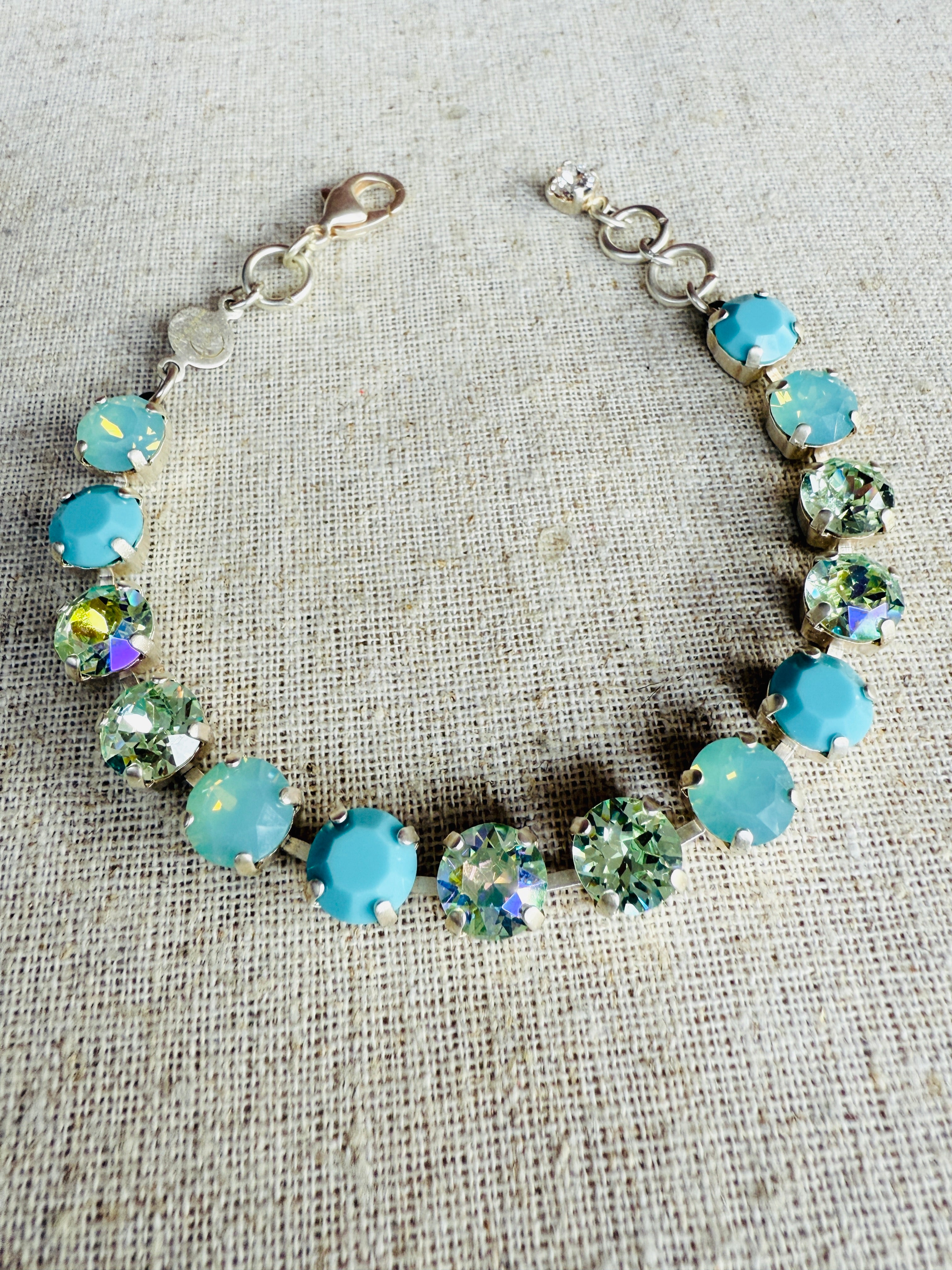 Gemma Turquoise Australian Crystal Tennis Bracelet - Shabby To Chic Jewelry