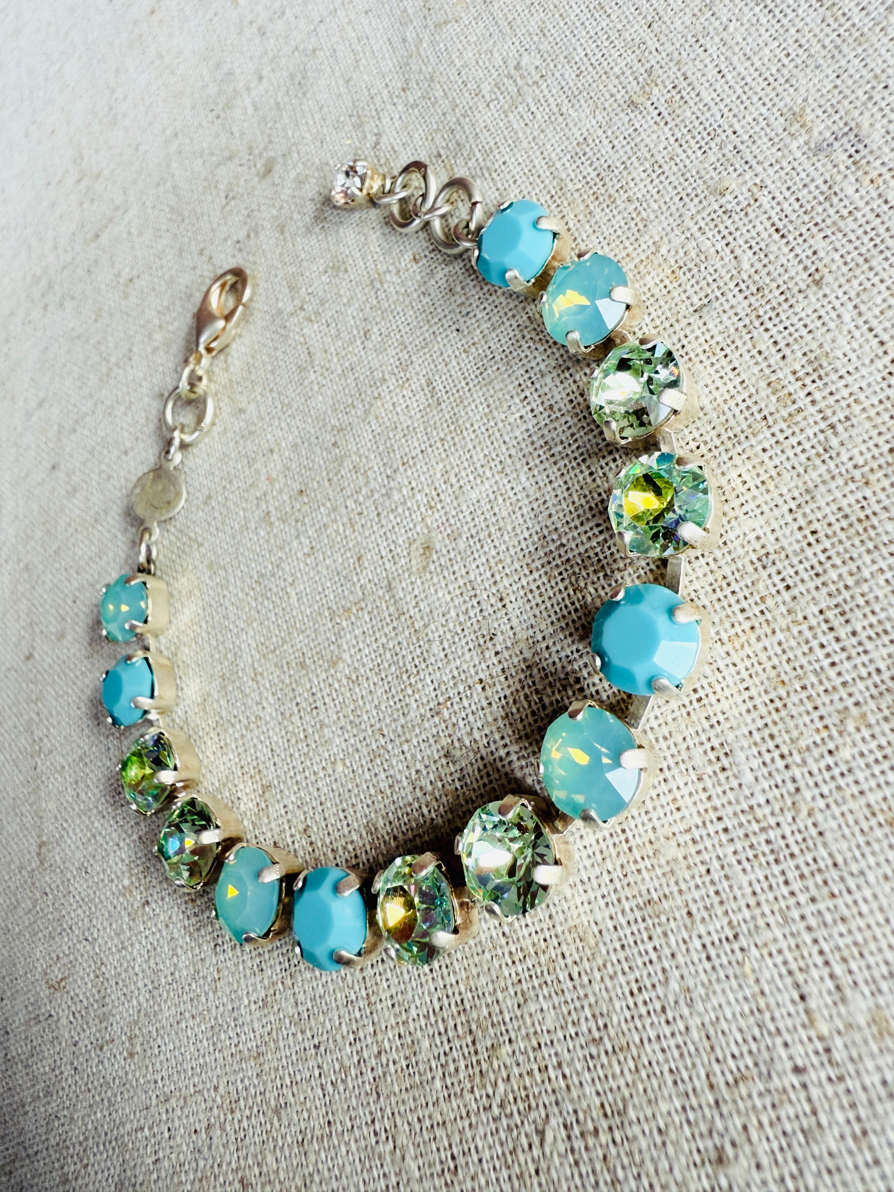 Gemma Turquoise Australian Crystal Tennis Bracelet - Shabby To Chic Jewelry