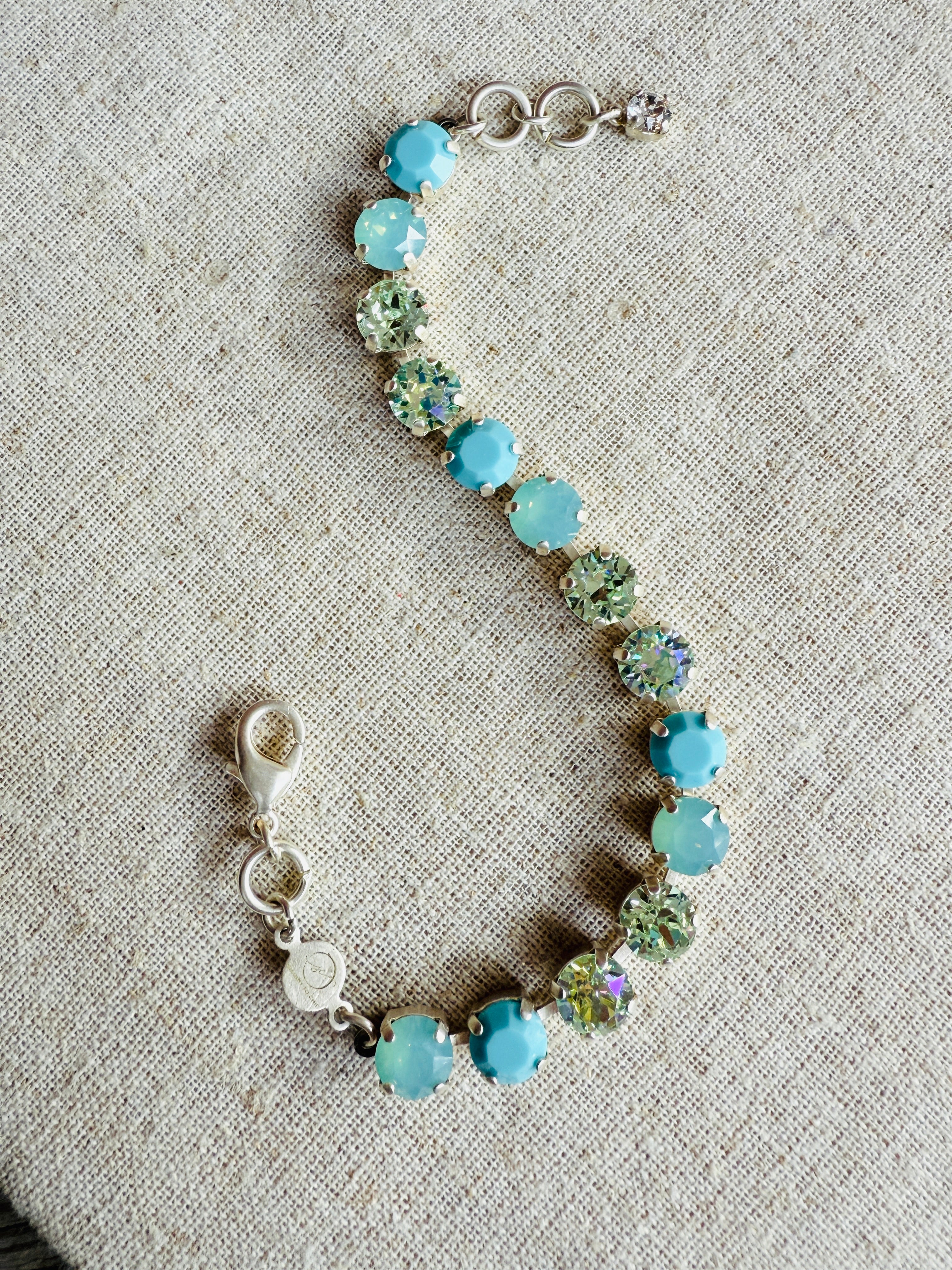 Gemma Turquoise Australian Crystal Tennis Bracelet - Shabby To Chic Jewelry