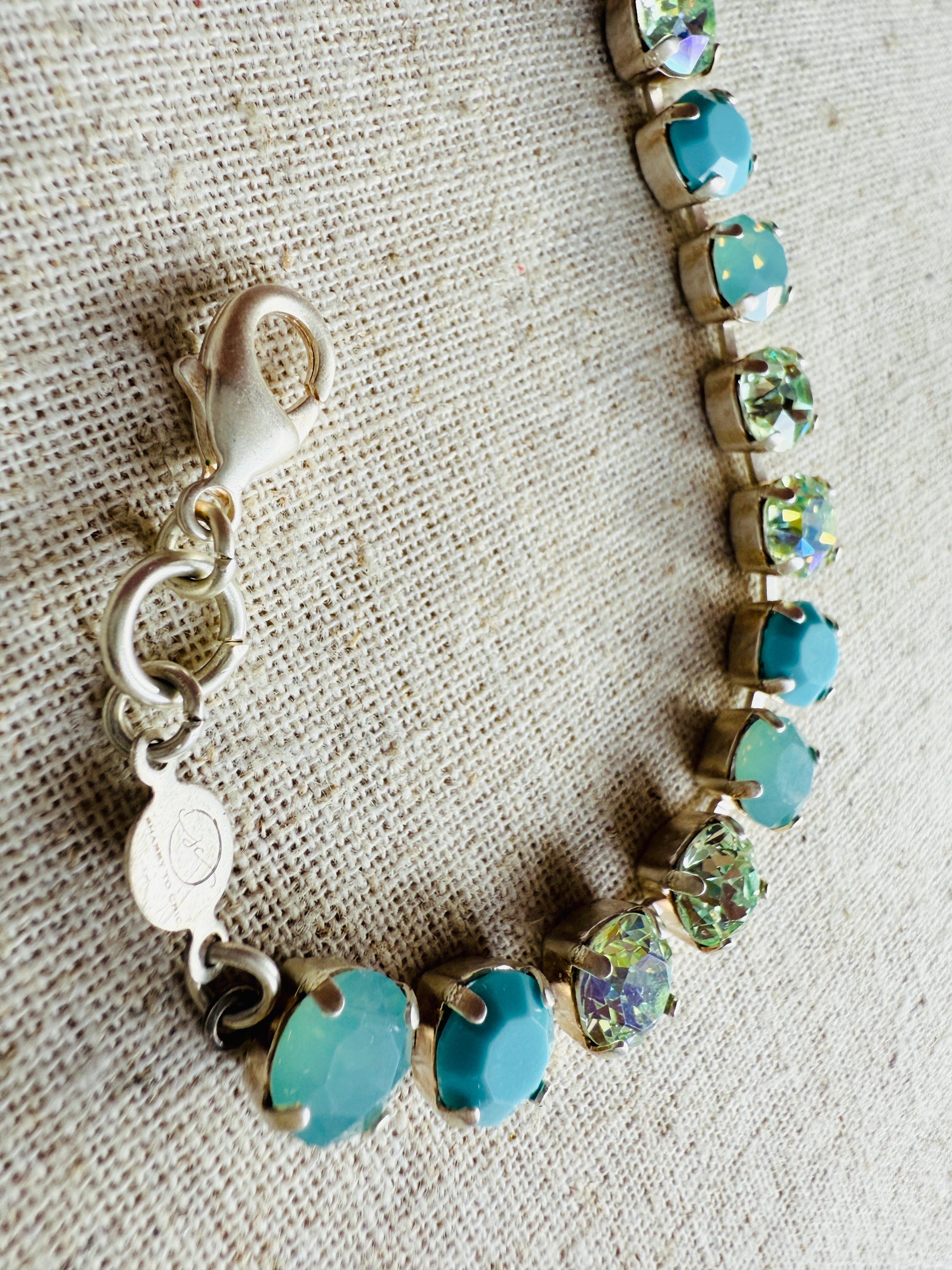 Gemma Turquoise Australian Crystal Tennis Bracelet - Shabby To Chic Jewelry