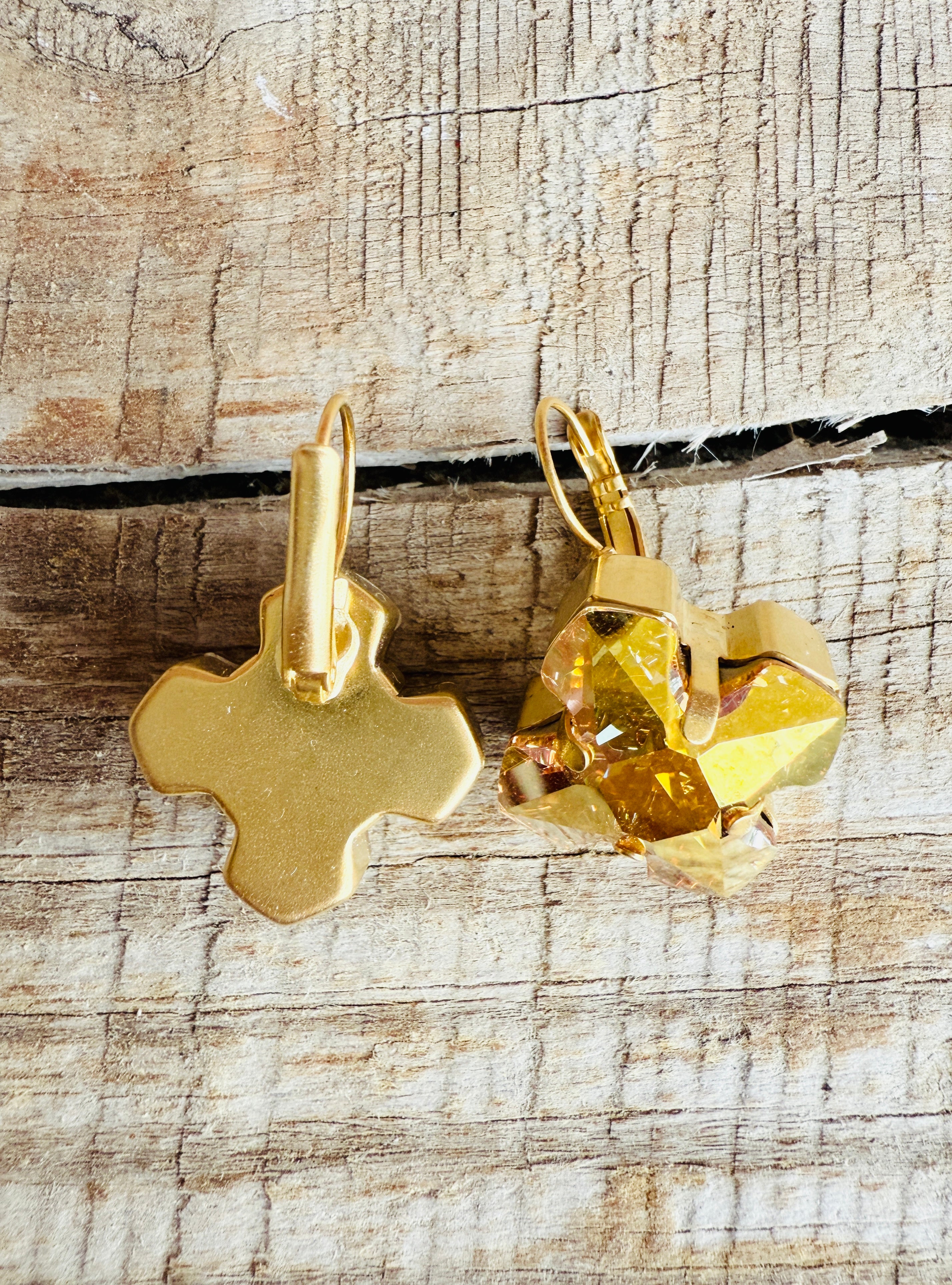 Claire Greek Cross Crystal Earrings - Shabby To Chic Jewelry