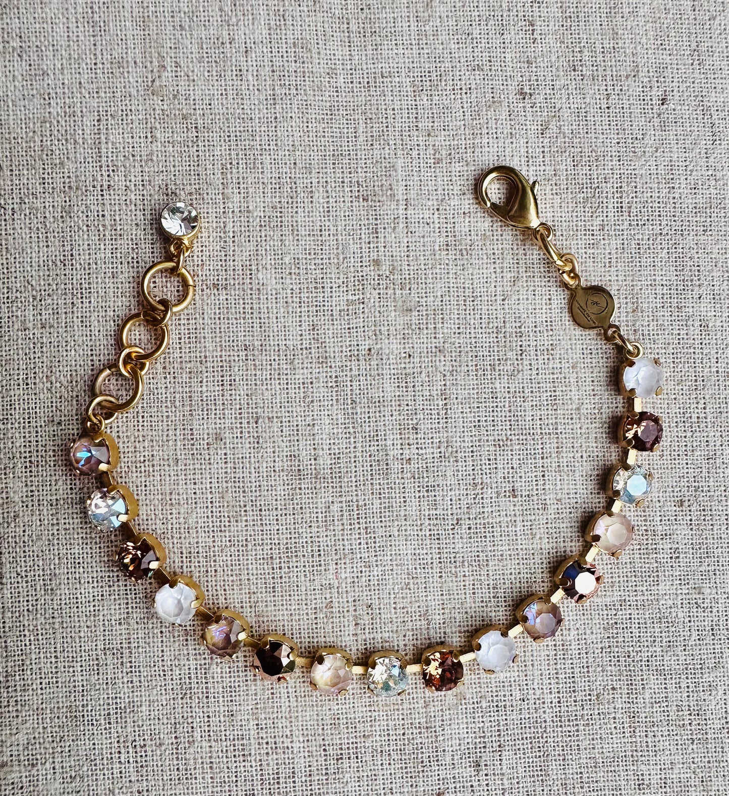 (Copy) Sandy Gold Crystal Tennis Bracelet