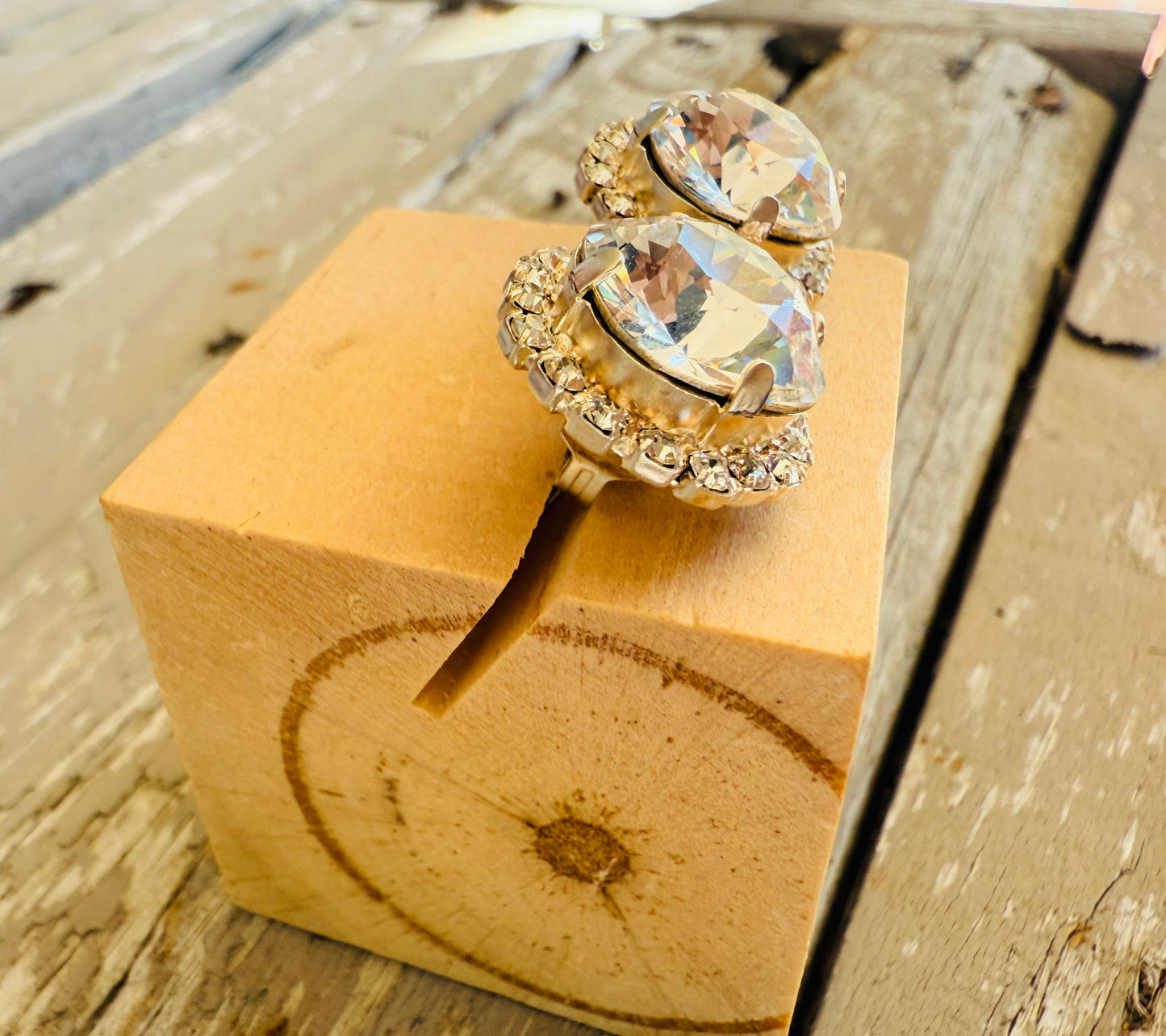 Marleigh Square Cut Crystal Halo Framed Earrings