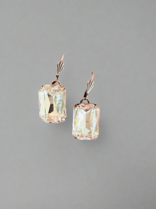 Ginger Octagon Crystal Dangle Earrings