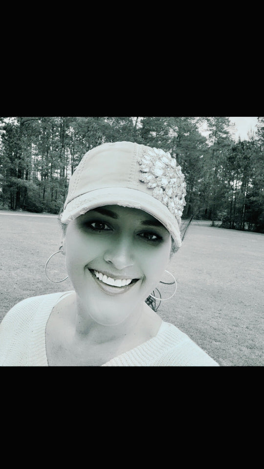 Bethany Women's Khaki Crystal Embellished Hat