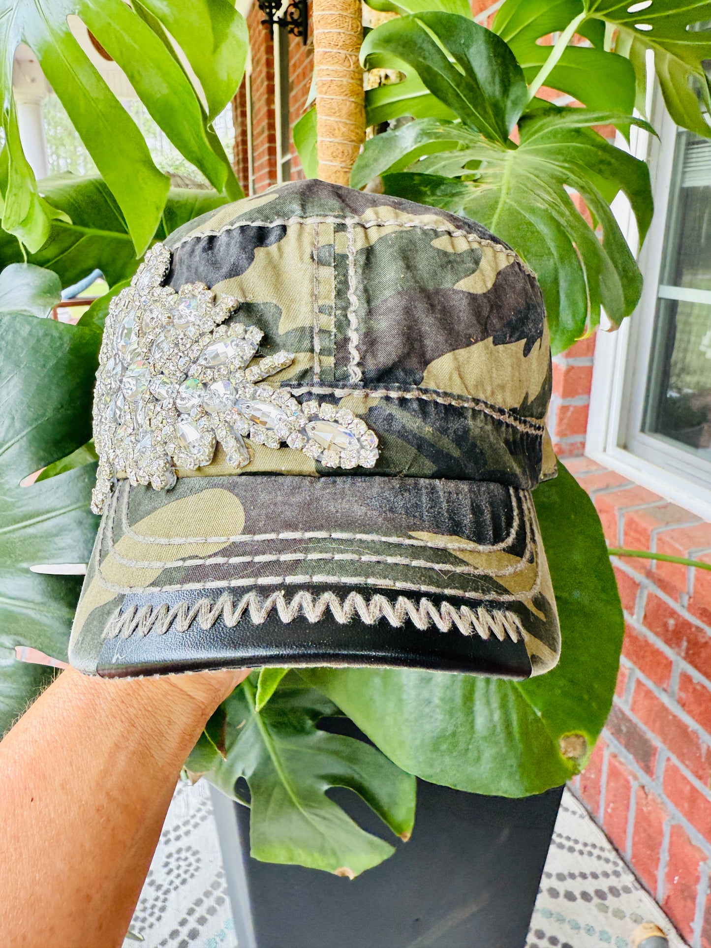 Eve Women's Crystal Embellished Cadet Hat