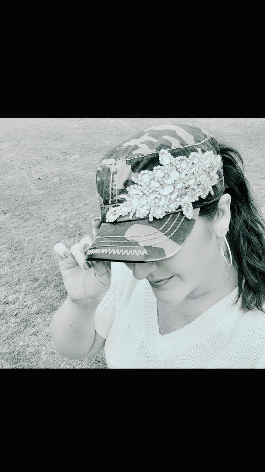 Eve Women's Crystal Embellished Cadet Hat