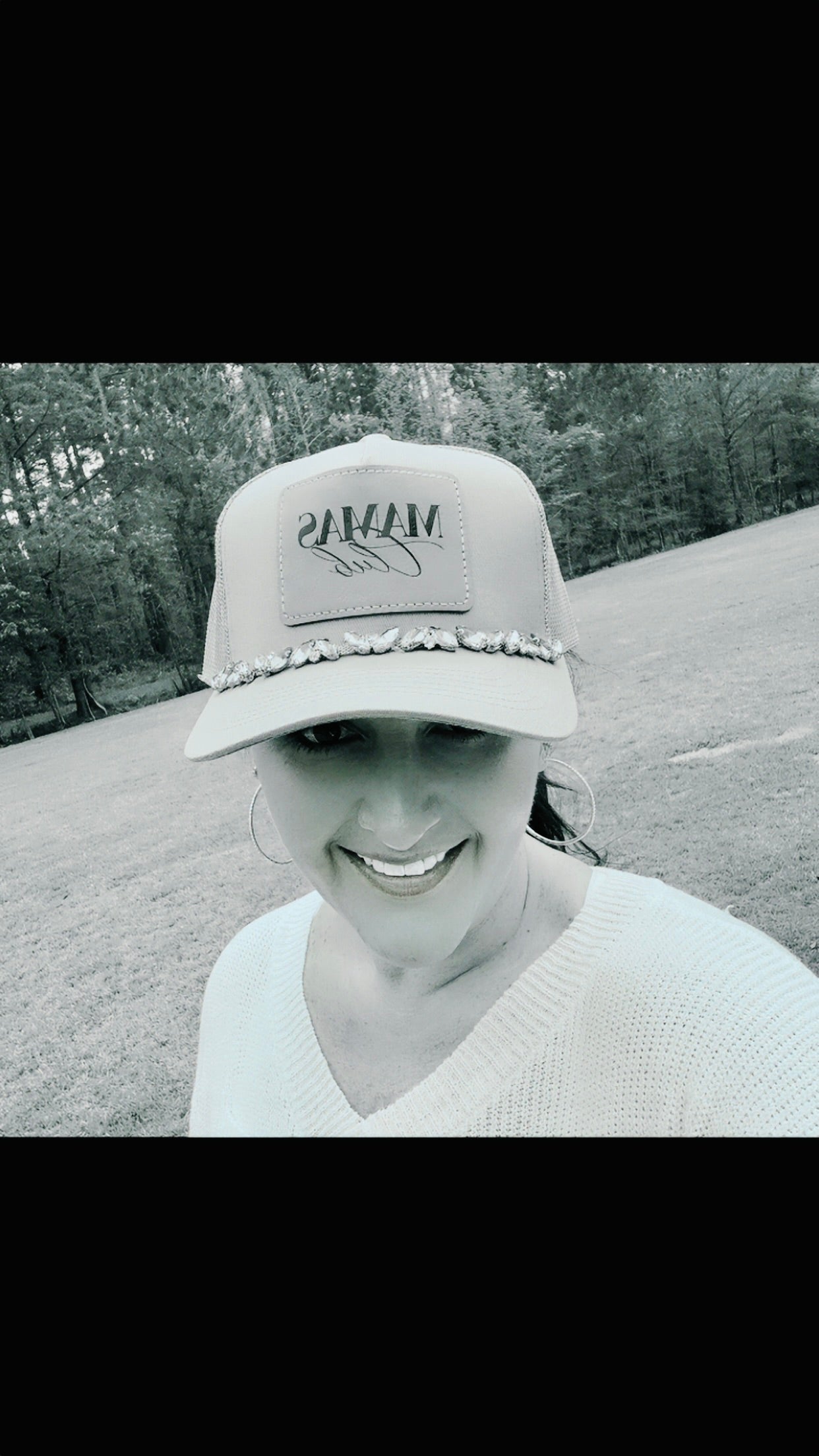 "Mama's Club" Women's Crystal Embellished Trucker Hat