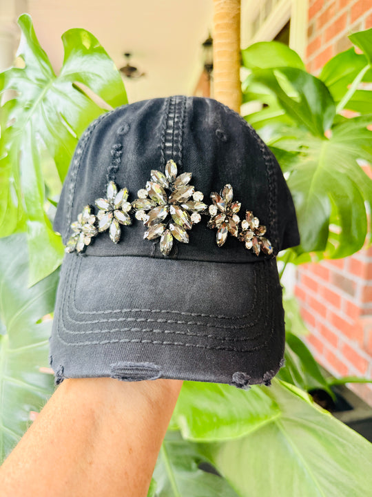 Devan Women's Gray Crystal Embellished Hat