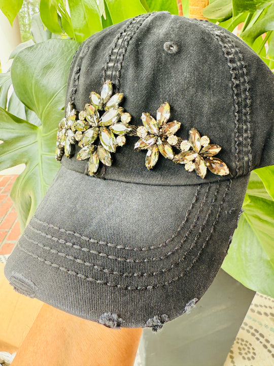 Devan Women's Gray Crystal Embellished Hat