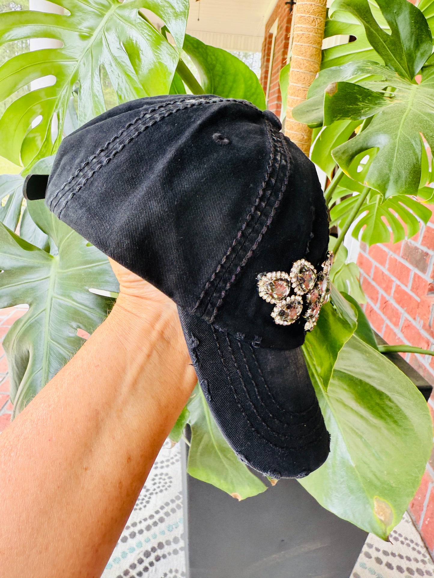 Zara Women's Khaki Crystal Embellished Hat