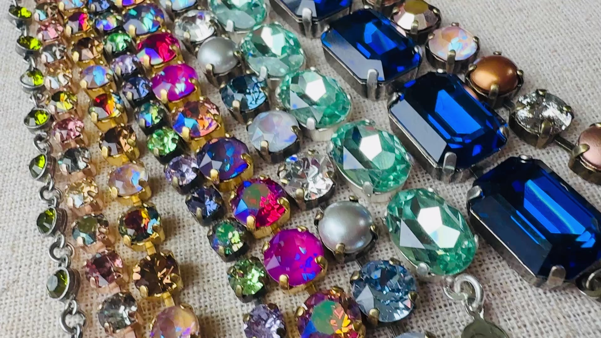 Load video: fashion jewelry, sparkly bracelets, birthstone jewelry